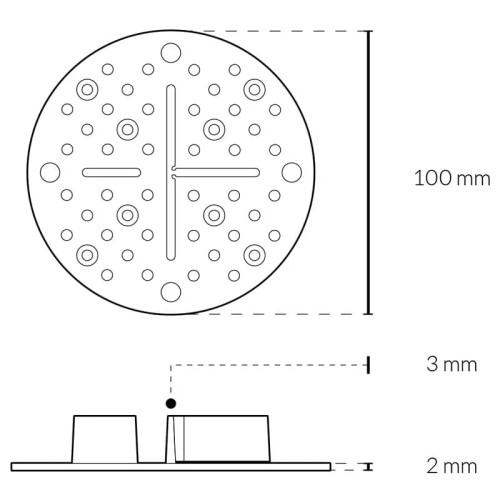 Диск для плитки, шовний адаптер 2 мм, прозорий DDP002T